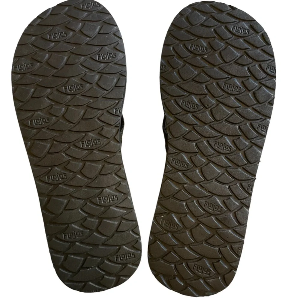 Flojos Black Flip Flops. Size 9